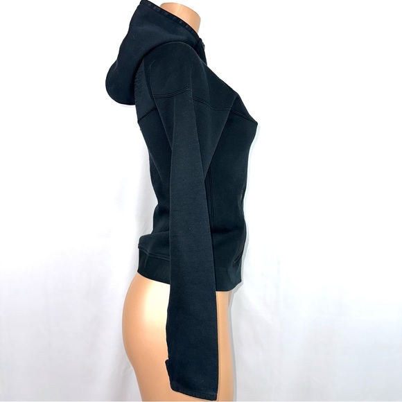 Nike Womens XS Black Full Zip Fitted Style Hoodie Activewear Jacket Cotton Blend - Picture 6 of 13